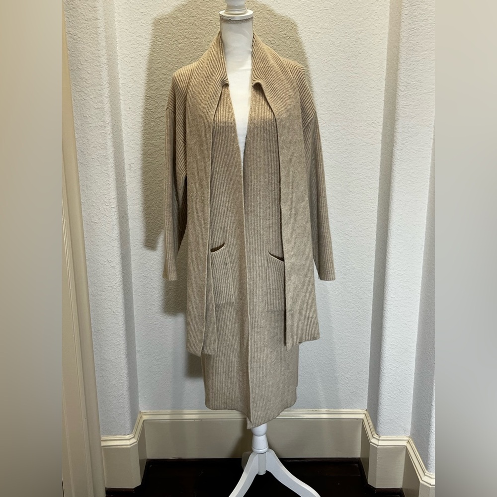 Astr Tan Long Cardigan Sweater